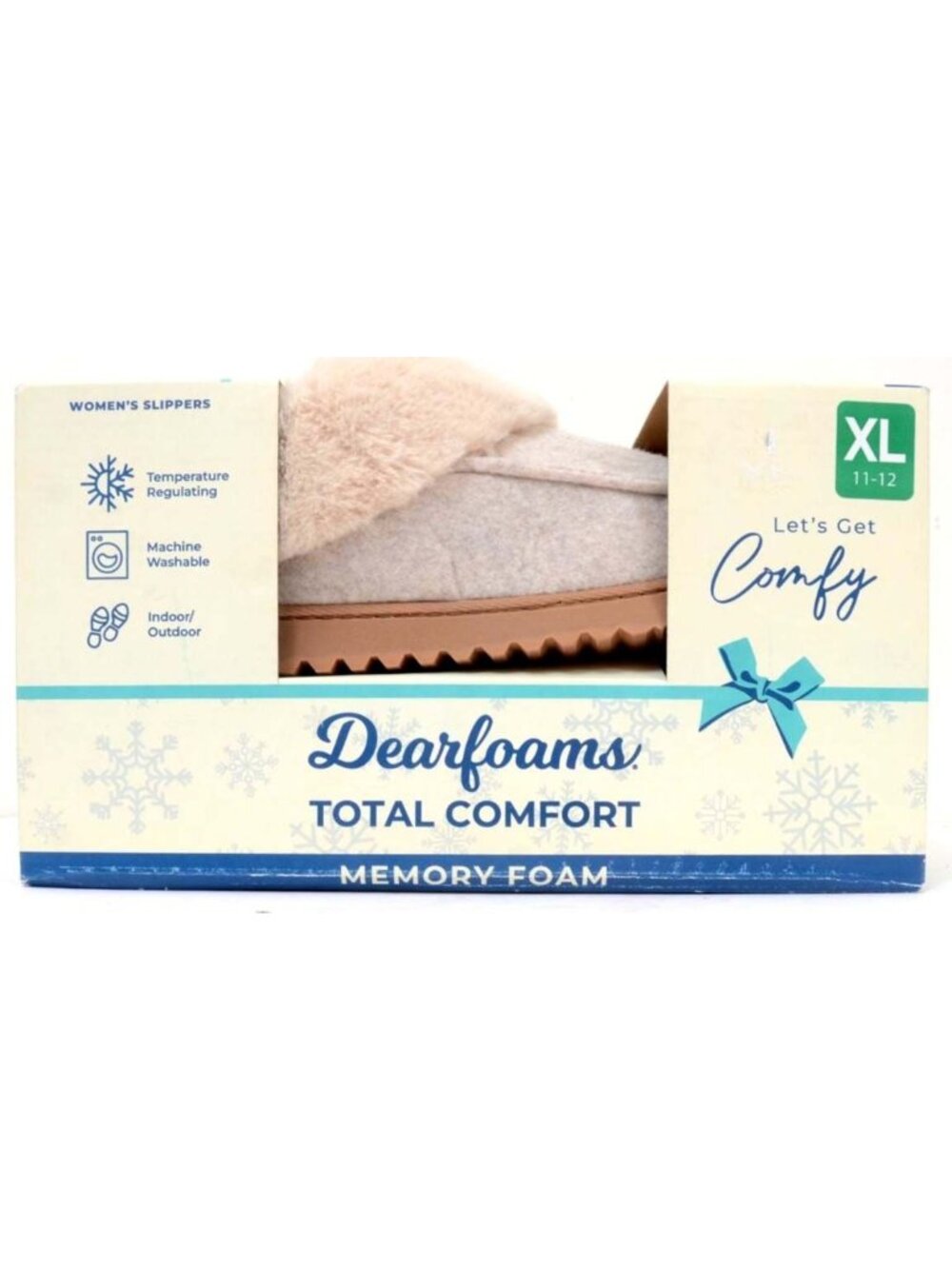 DEARFOAMS Clog Slipper Women XL 11-12 Memory Foam Indoor/Outdoor Shoe Relax
